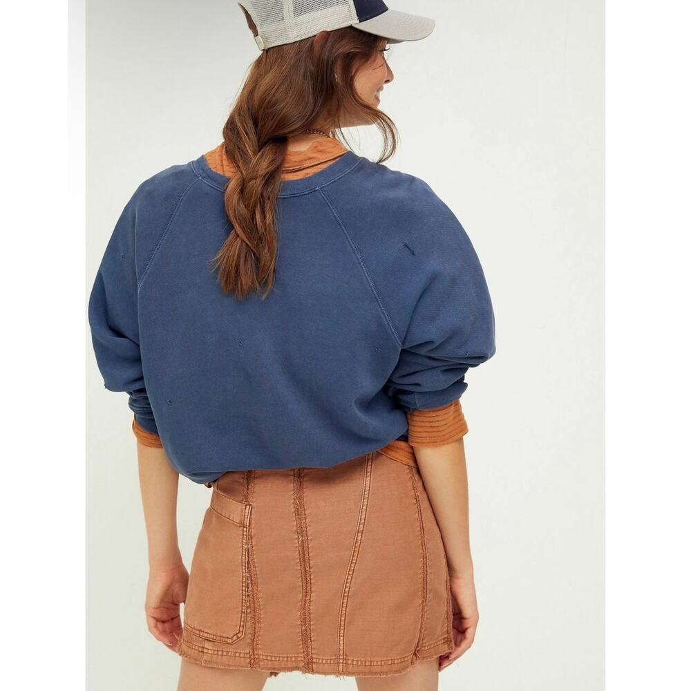 New Free People On The Horizon Mini Skirt Size 2 Cargo Asymmetric Raw Edge Hem - Picture 3 of 11